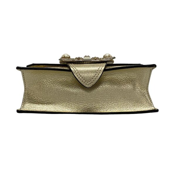Auth miumiu - Gold Leather Patent Leather Shoulder Bag - Picture 6 of 16